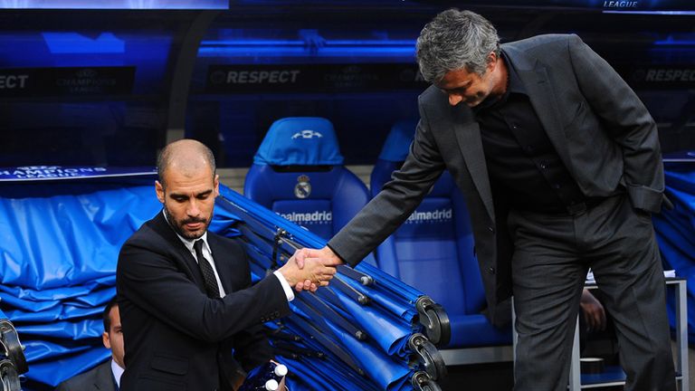 Pep Guardiola and Jose Mourinho put their verbal sparring aside with a handshake