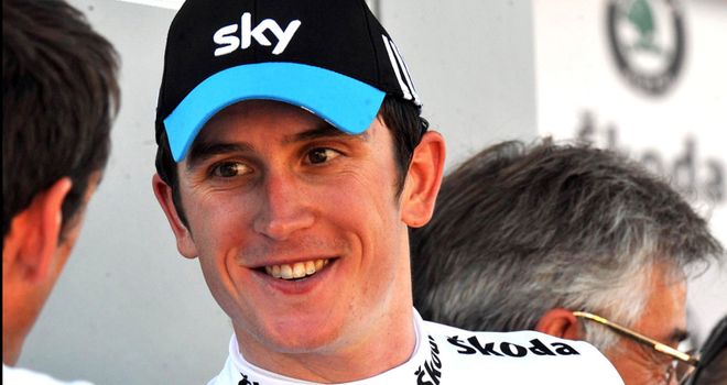 Geraint Thomas in white at the Tour last year