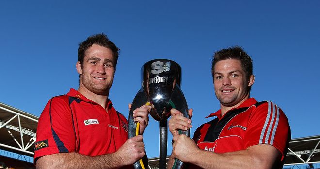 Decider: Reds skipper James Horwill and Crusaders captain Richie McCaw