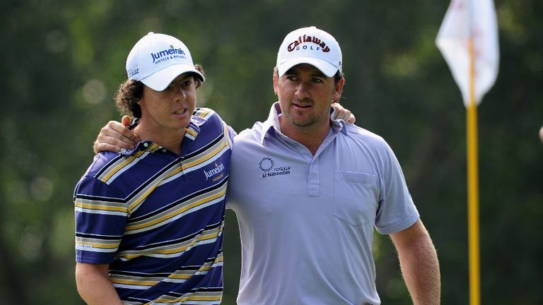 McIlroy (L) and McDowell together during the 2009 World Cup at Mission Hills in China