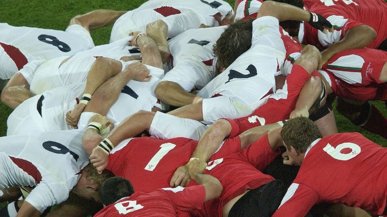 The English and Welsh packs collide as England's 28-17 victory saw another chapter written in this great sporting rivalry
