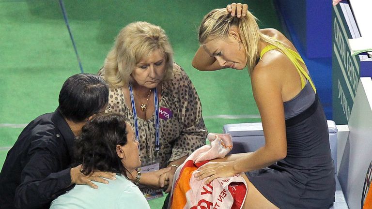 Forced to retire from quarter-final against Petra Kvitova by injury to left ankle