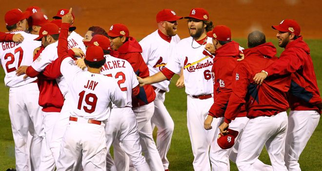 Cardinals celebrate after sealing a dramatic World Series triumph.