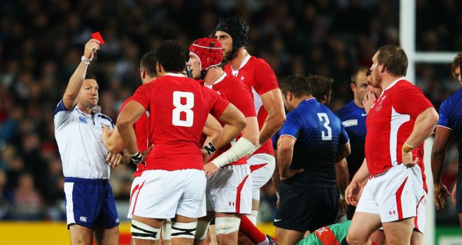 Sam Warburton received a red card during Wales' last loss to France, in 2011