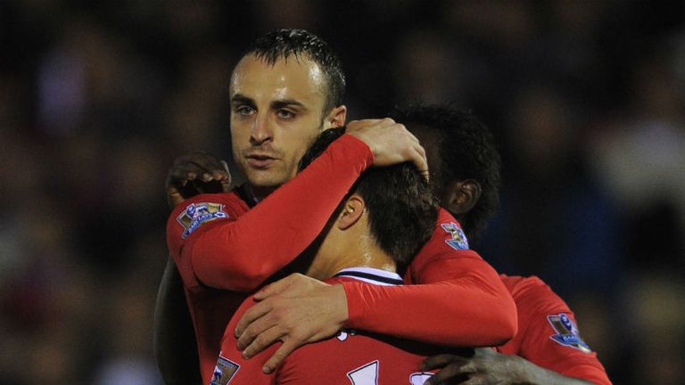 Dimitar Berbatov makes the most of a rare start by putting United in front against Aldershot