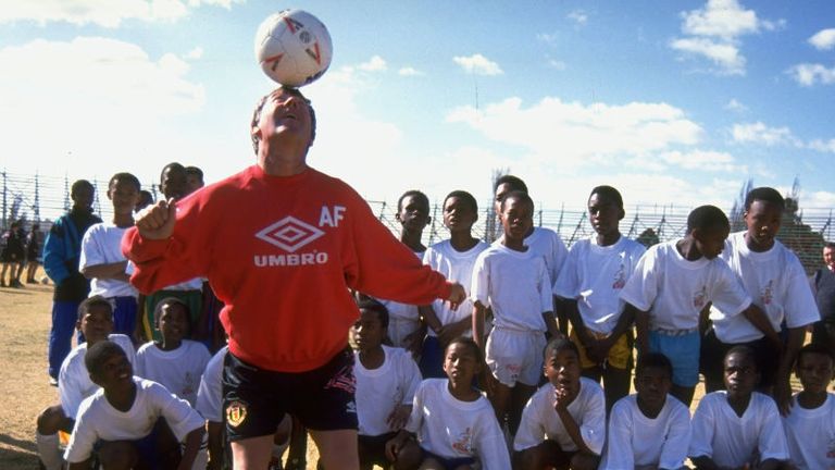 Fergie shows off some skills to locals during United's pre-season visit to South Africa; as the Manchester club continued to expand their global fan base.