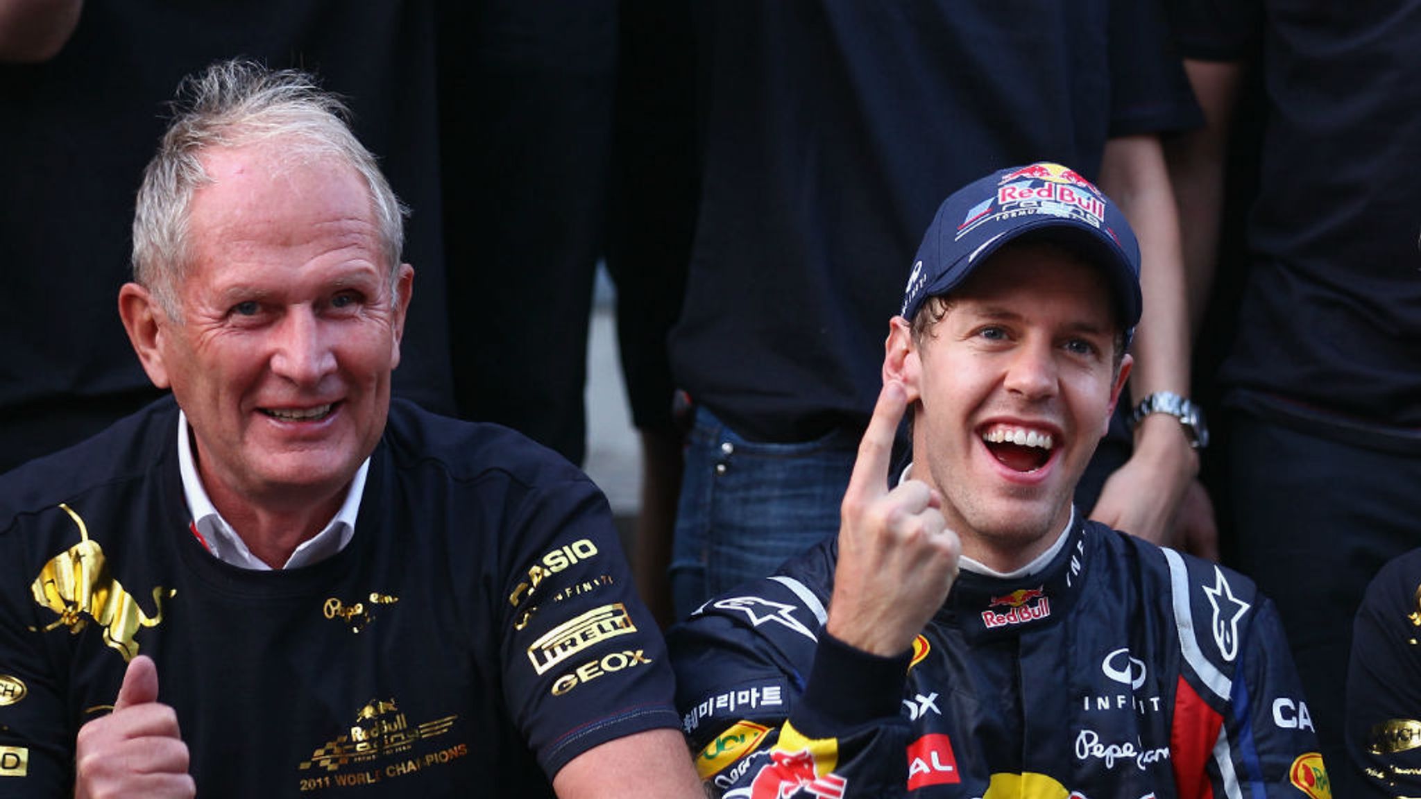 Helmut Marko and Sebastian Vettel