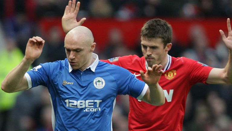 Conor Sammon was sent off after catching Michael Carrick in the face