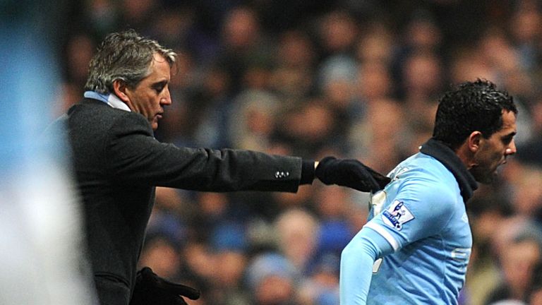 Roberto Mancini: Has denied claims Tevez was 'treated like a dog'