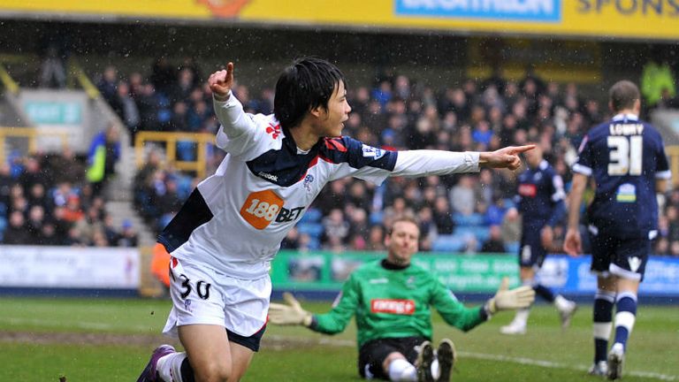 Bolton Wanderers Ryo Miyaichi celebrates scoring his teams opening goal at Millwall