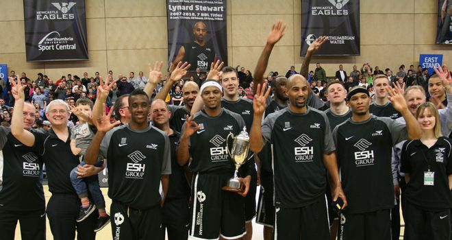Newcastle Eagles celebrate their BBL title