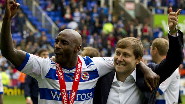 Anton Zingarevich: The prospective Reading owner pictured with Jason Roberts during celebrations