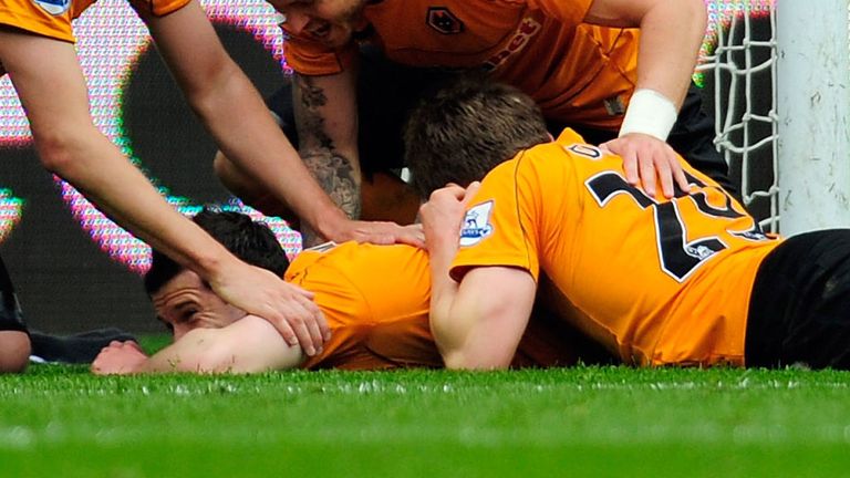 Matt Jarvis: Congratulated by team-mates after notching against the Swans
