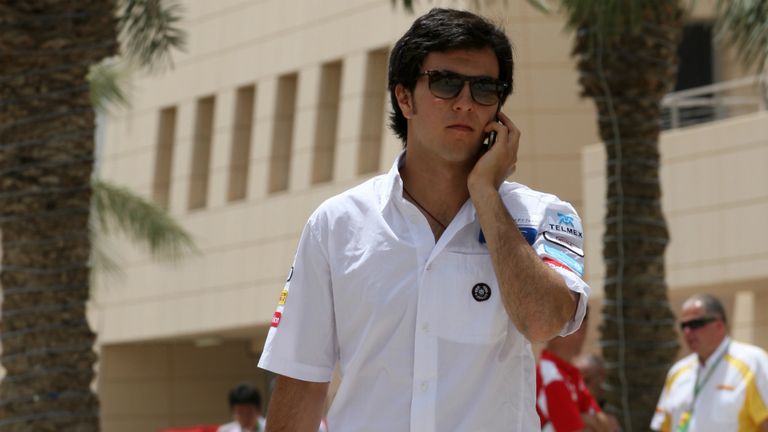 Sergio Perez arrives