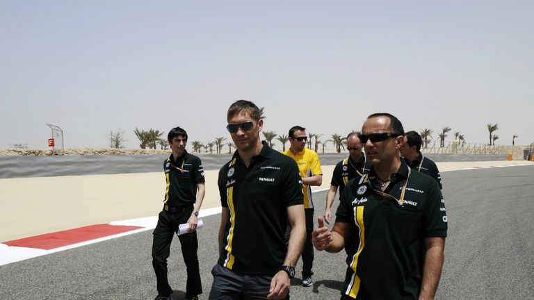 Vitaly Petrov on track with the Caterham team