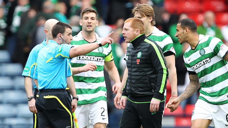 Neil Lennon: Celtic manager has been punished after his outburst after the Scottish Cup defeat by Hearts