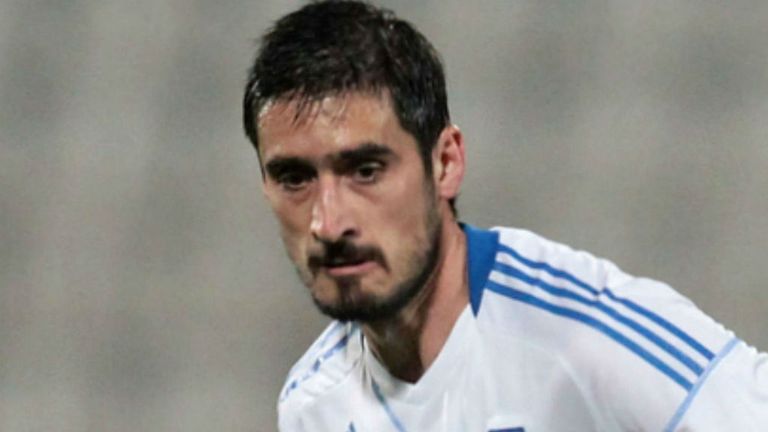 Playing for Greece against Malta in March 2011