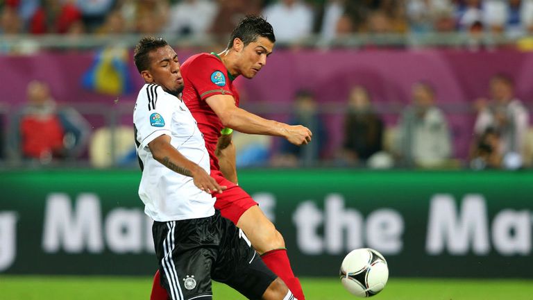 As the Portugese continued to press the ball fell to their main man Ronaldo, but he was given no time to get his shot off as Boateng timed his tackle well.