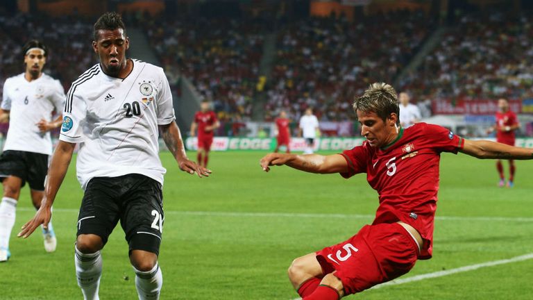 Portugese full backs Fabio Coentrao and Jao Perreira push forwards frequently to join the attack, but both sides have struggled to create chances early on.
