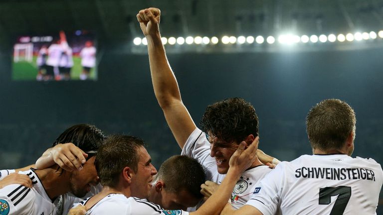 After having a quiet game for the most part Gomez has arrived when it matters most, giving Germany a vital 1-0 lead.