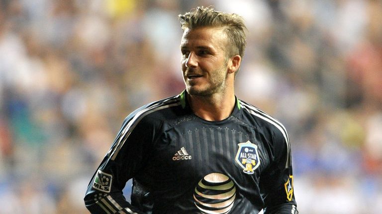 David Beckham #23 of MLS All-Stars looks on during the second half against Chelsea during the 2012 AT&T MLS All-Star Game at PPL Park on July 25, 2012 in Chester, Pennsylvania. 