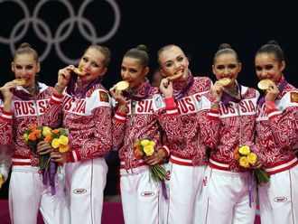 Anastasia Bliznyuk, Uliana Donskova, Ksenia Dudkina, Karolina Sevastyanova, Anastasia Nazarenko and Alina Makarenko winGold for Russia