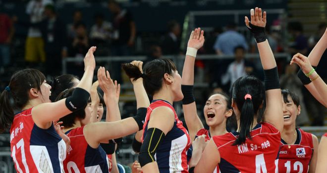 South Korea celebrate their quarter-final success