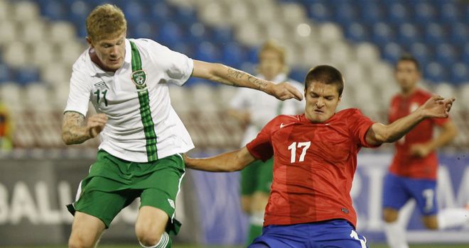 James McClean in action for Ireland against Serbia