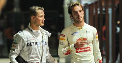 Michael Schumacher and Jean-Eric Vergne made a dramatic exit from the Singapore GP