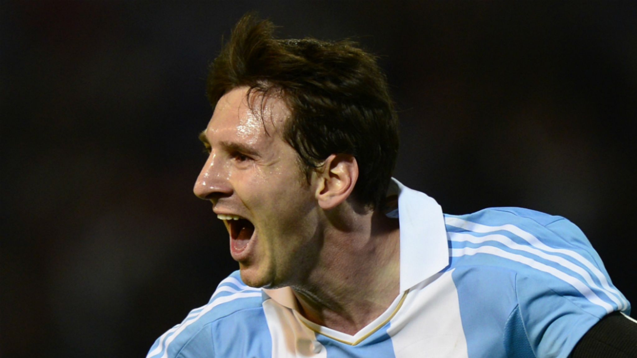 Lionel Messie scored twice for Argentina in their 3-0 win over Uruguay ...