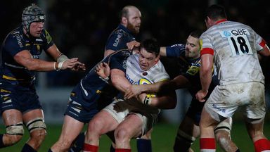 John Smit: Saracens star is tackled by the Worcester defence