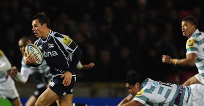 Rob Miller makes a break in Sale's win over London Irish