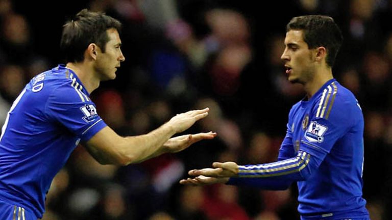 Eden Hazard and Frank Lampard