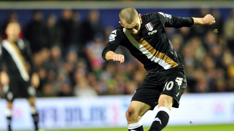Fulham striker Mladen Petric scores their only goal against Queens Park Rangers