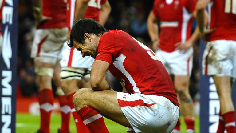 Mike Phillips of Wales show his dissapointment after losing in the final minute to Australia 