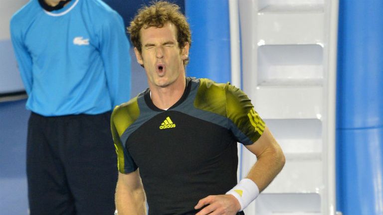 Andy Murray in broken twice during the fourth set of the Australian Open mens final