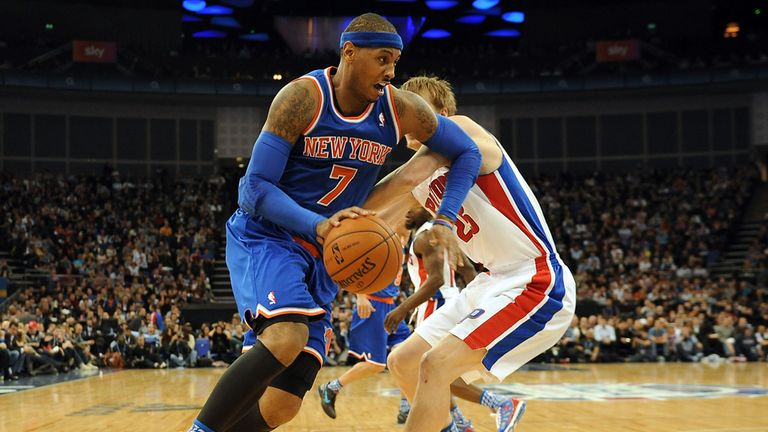 Carmelo Anthony in action at the 02
