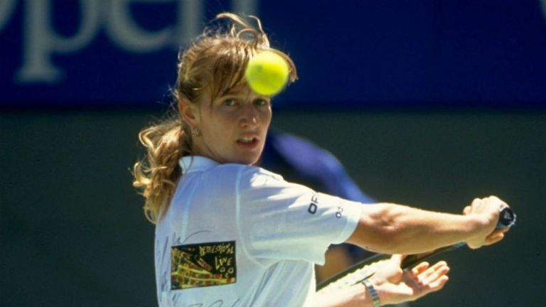Steffi Graff pitured during the 1990 Australian Open
