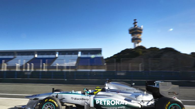 Nico Rosberg gives the W04 its first run