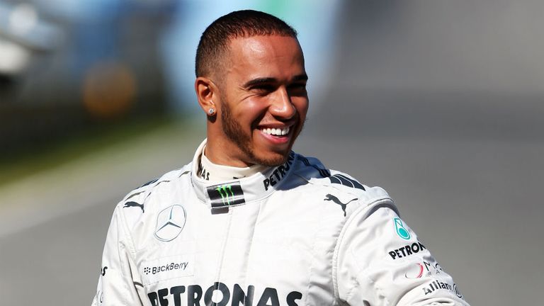 All smiles from Lewis at the launch