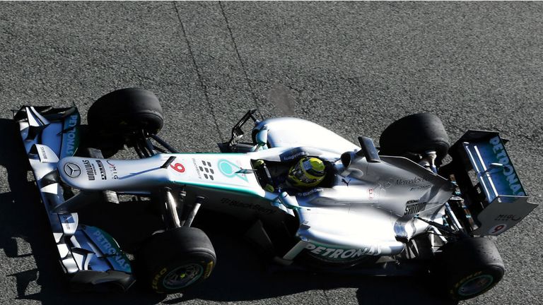 Rosberg on track in the new Mercedes