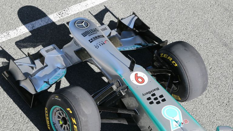 Front wing on the Mercedes