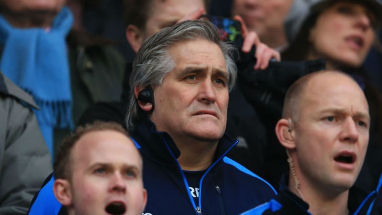 Scott Johnson interim head coach of Scotland looks on at Twickenham