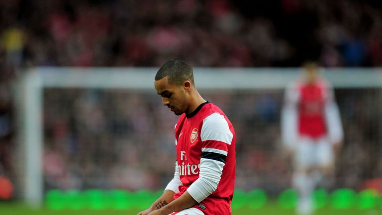On his knees as Arsenal are beaten by Blackburn in the FA Cup fifth round