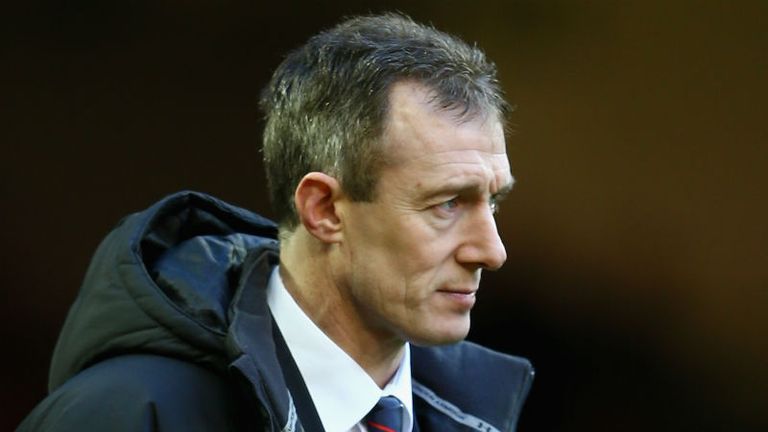 Wales Interim Head Coach Rob Howley looks on prior to the RBS Six Nations match 