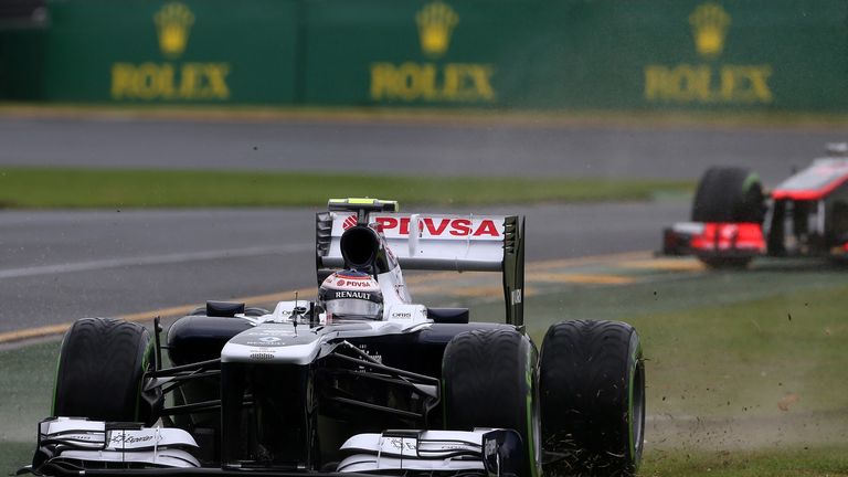 Valtteri Bottas goes across the grass in qualifying