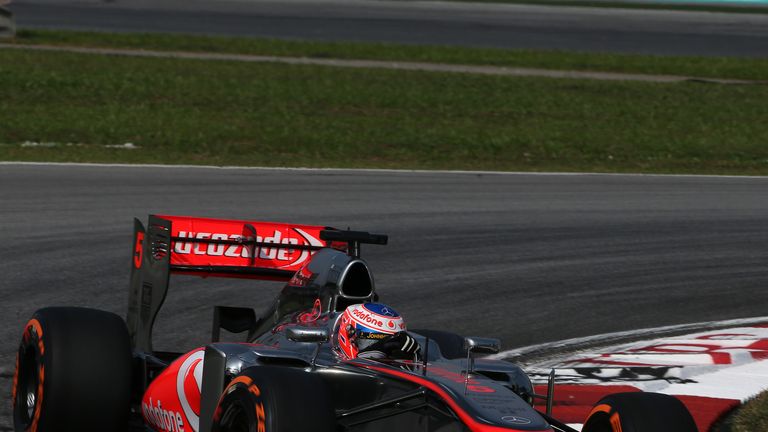 Learning: Jenson Button behind the wheel in Malaysia
