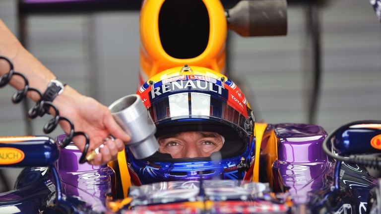 Mark Webber tires to stay cool