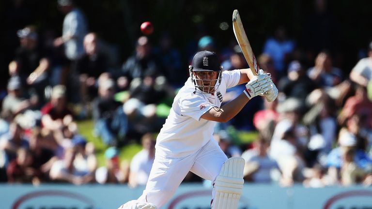 Jonathan Trott during the second day of the first Test against New Zealand at the University Oval