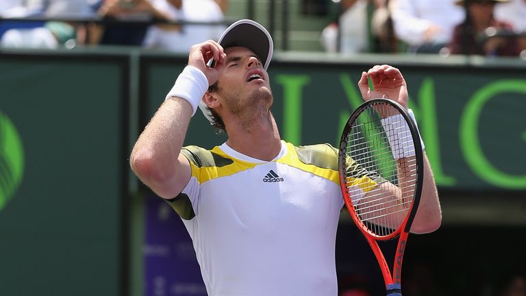 Andy Murray celebrates victory against David Ferrer in the final of the Sony Open 
